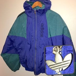 FREE SHIPPING Adidas tre foil puffer coat jacket